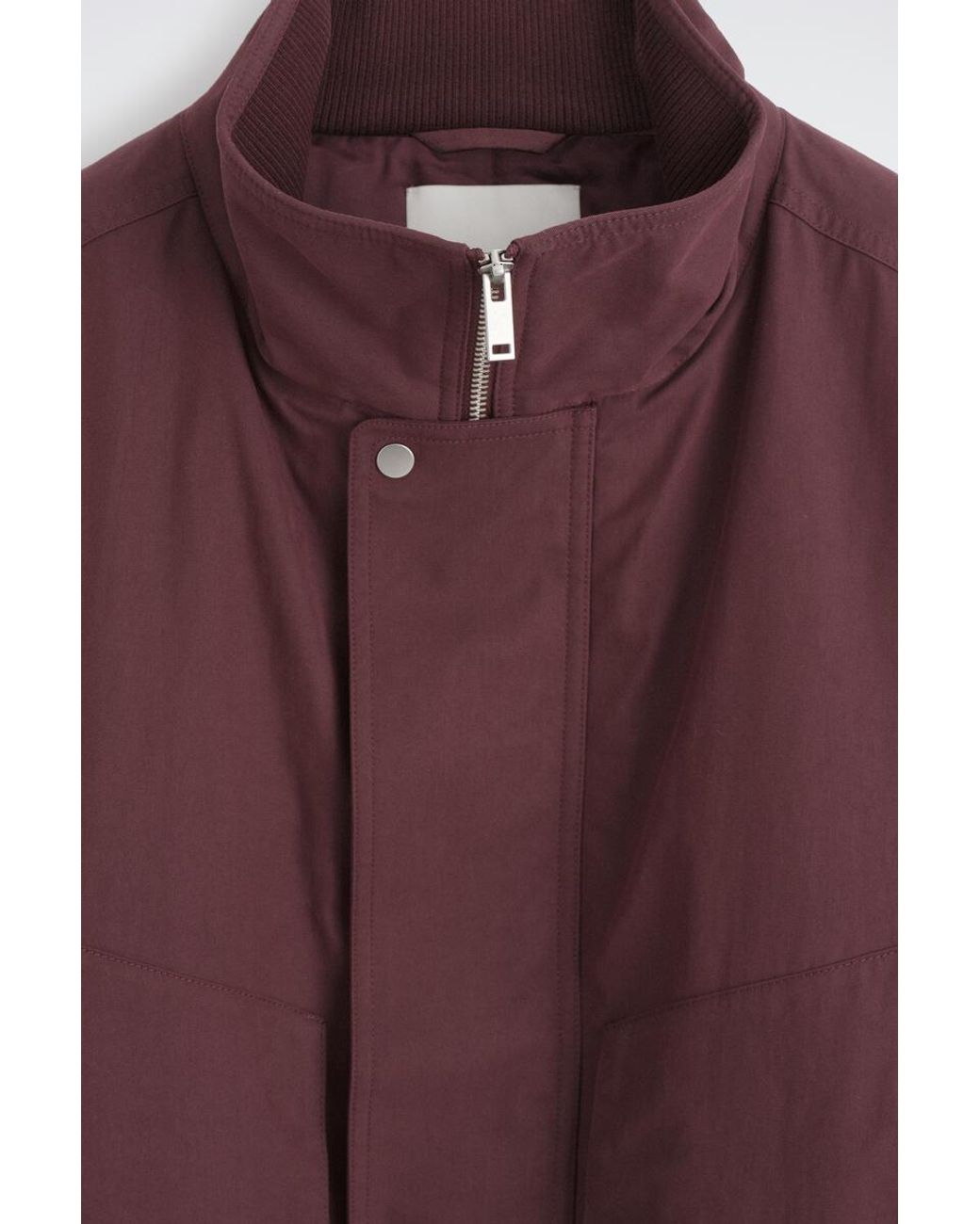 COS Red Padded Funnel-Neck Bomber Jacket for men