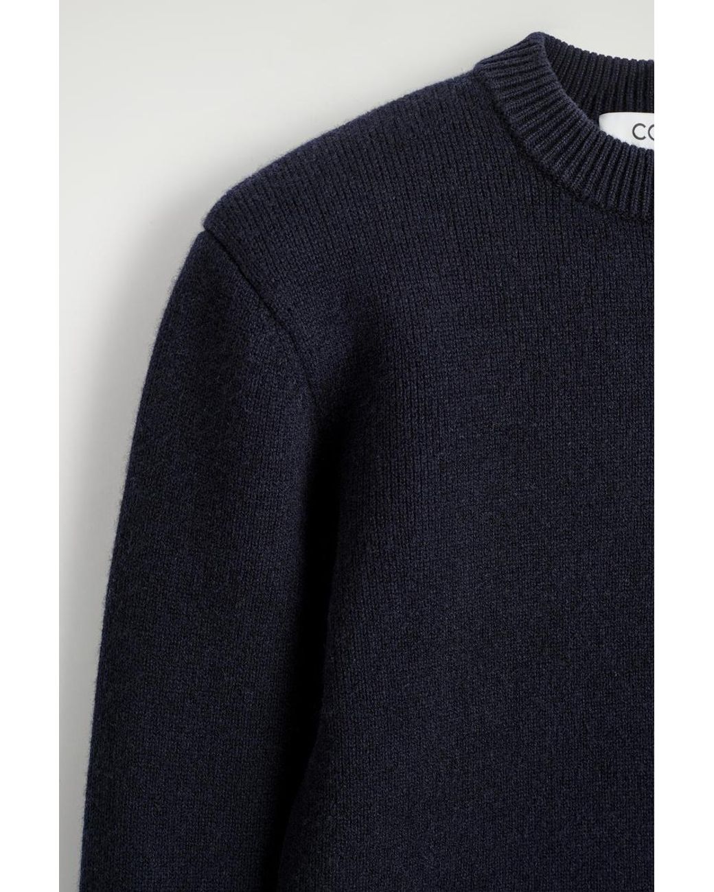 COS Blue Sculpted-Shoulder Merino Wool Sweater