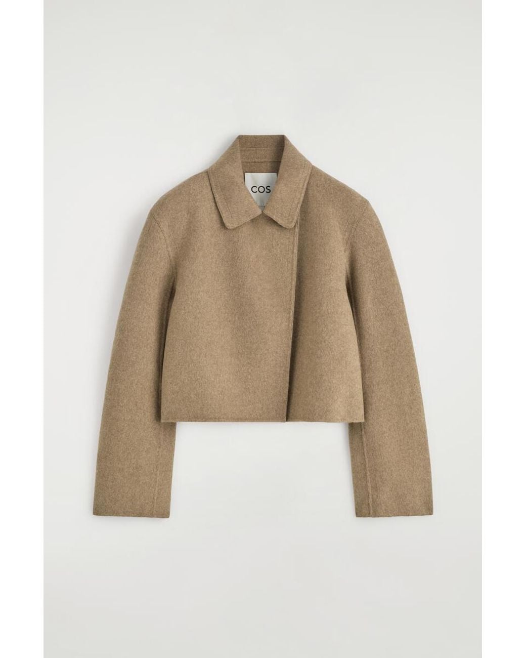 COS Natural Oversized Cropped Double-Faced Wool Jacket
