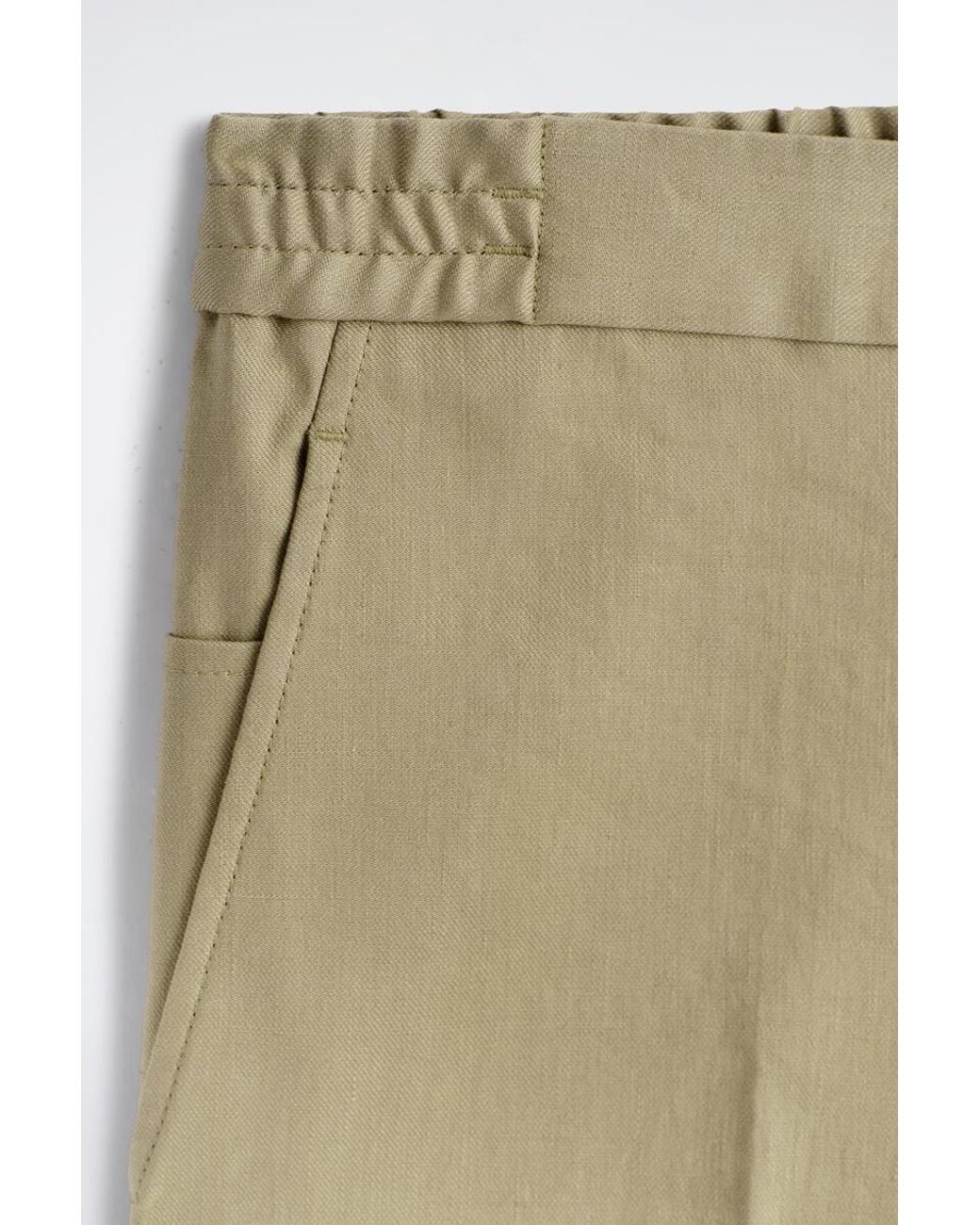 COS Green Linen-Cotton Slim-Fit Straight-Leg Trousers for men