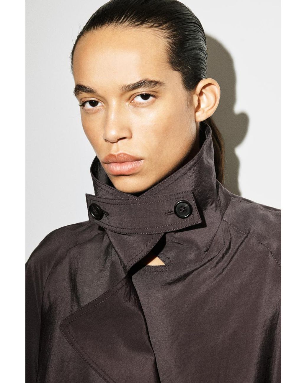 COS Brown Utility Trench-Style Midi Dress