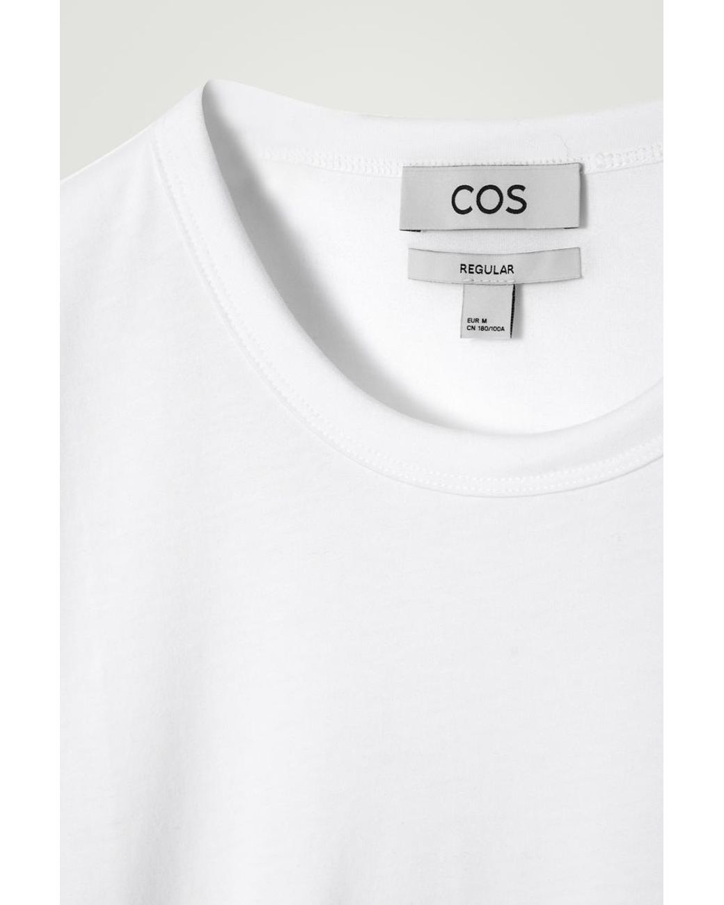 COS White Interlock Cotton Crew-Neck T-Shirt for men