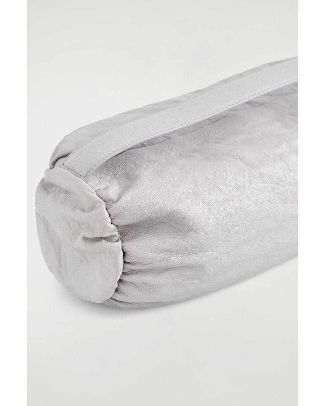 COS Gray Mini Cylinder Clutch Bag