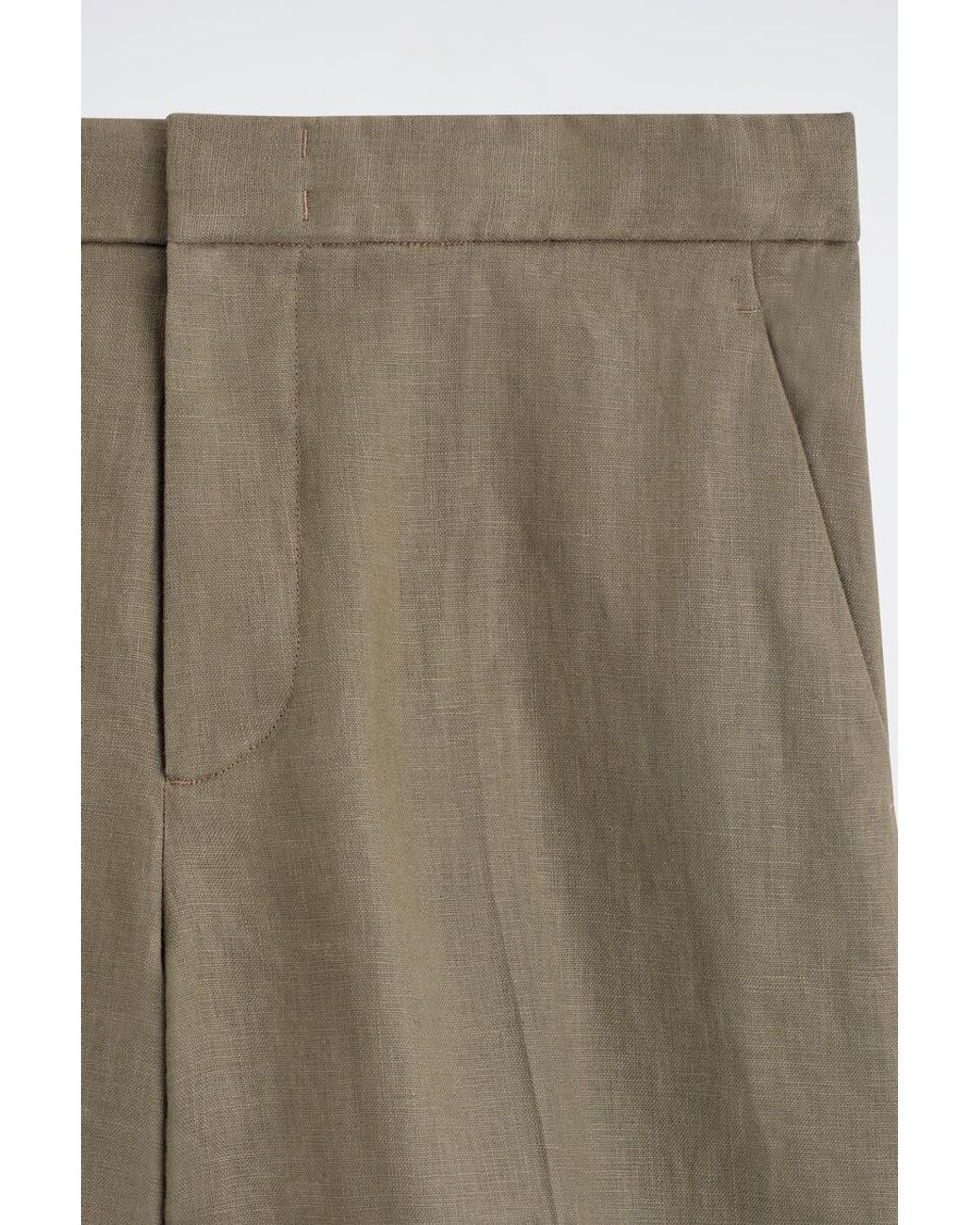 COS Green Tailored Linen Shorts for men
