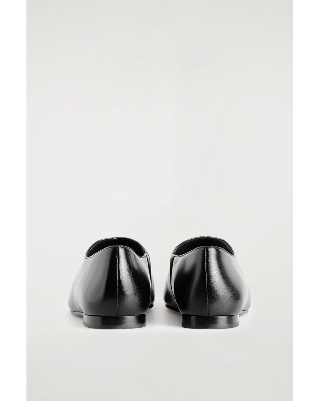 COS White Square-Toe Leather Flats