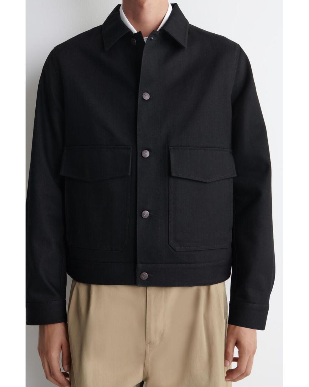 COS Black Raw Selvedge Denim Jacket for men