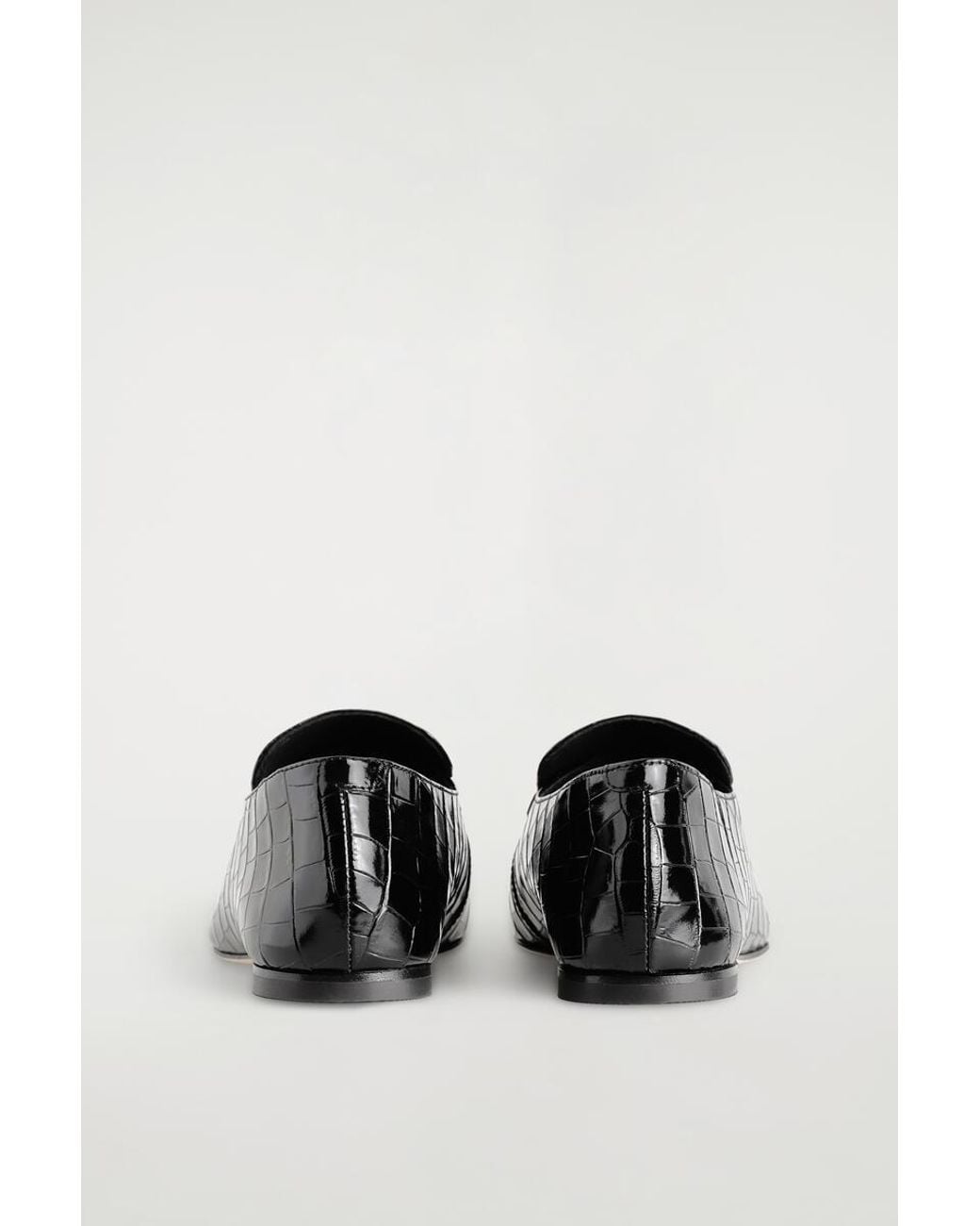 COS White Croc-Effect Leather Loafers