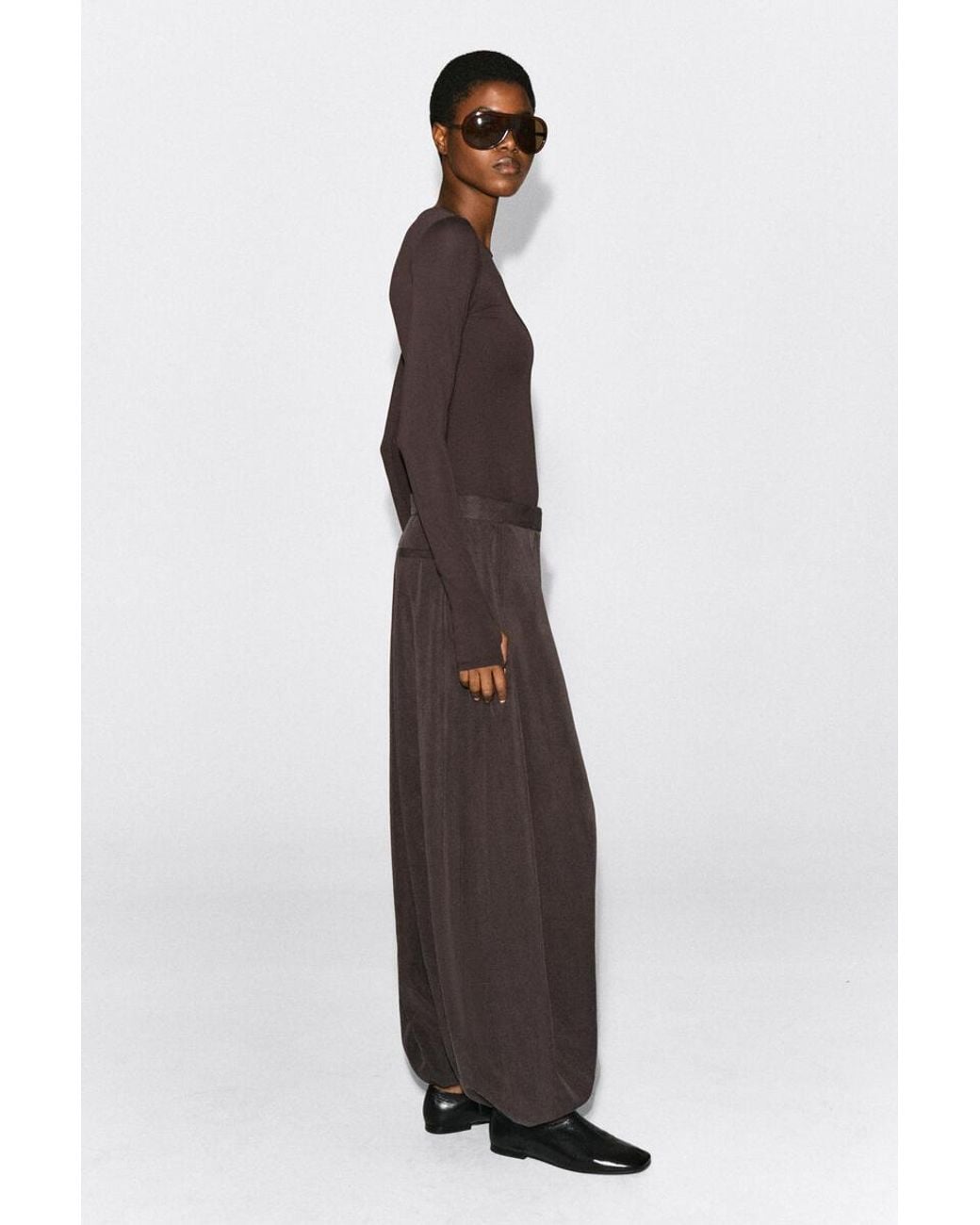 COS Brown Toggle-Hem Balloon Trousers