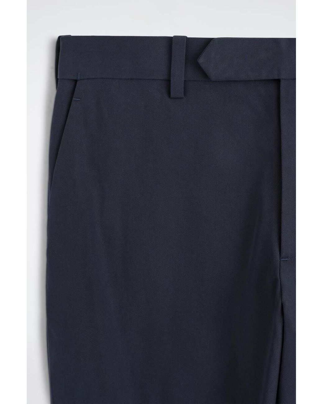 COS Blue Cotton-Blend Slim-Fit Straight-Leg Trousers for men