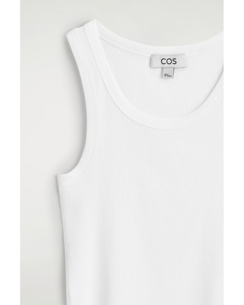 COS White Ribbed Cotton Tank Top
