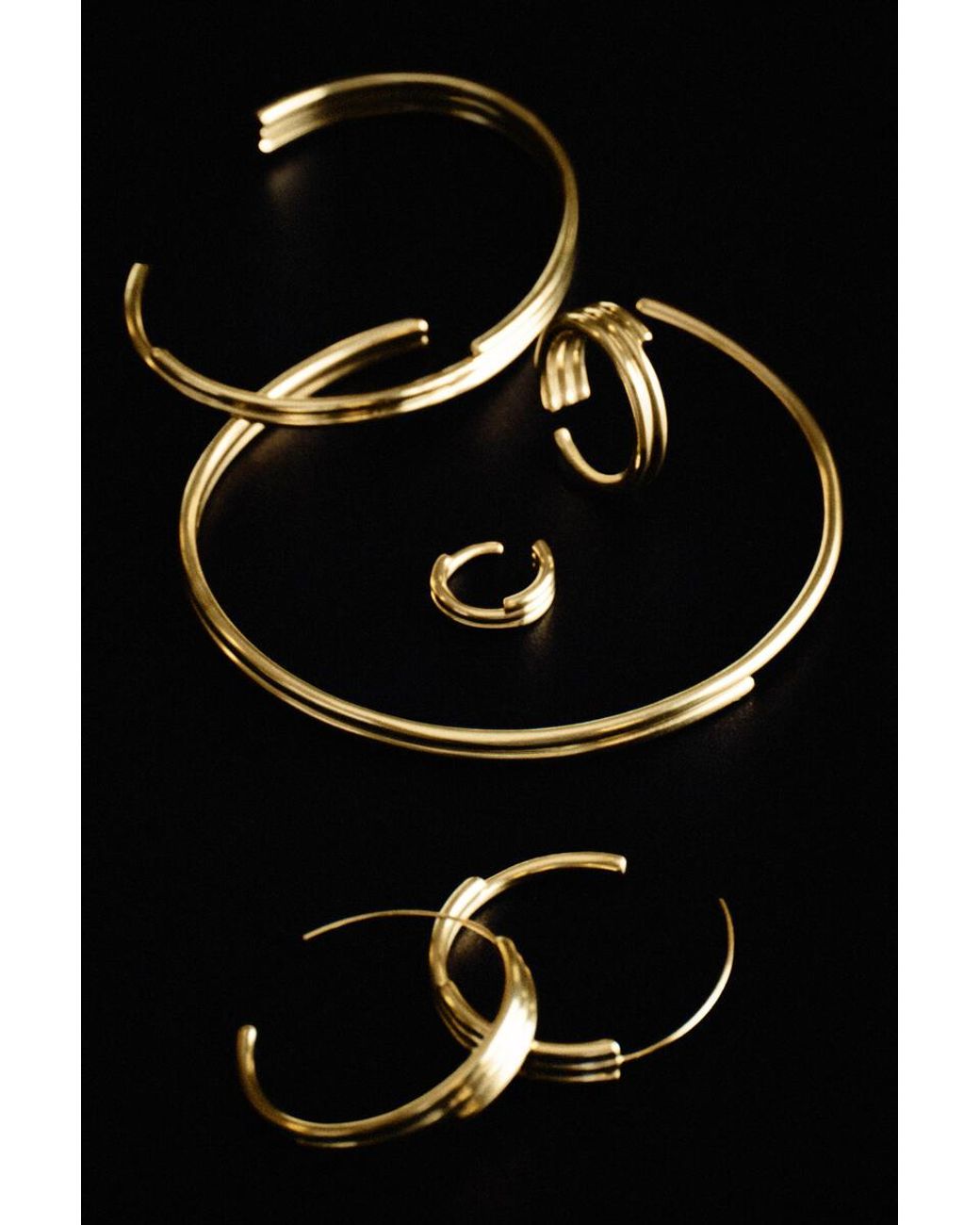COS Metallic Stacked Hoop Earrings