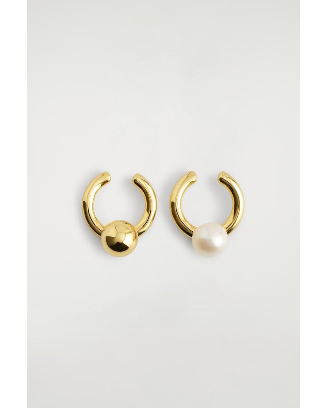 COS Blue Asymmetric Freshwater Pearl Ear Cuffs