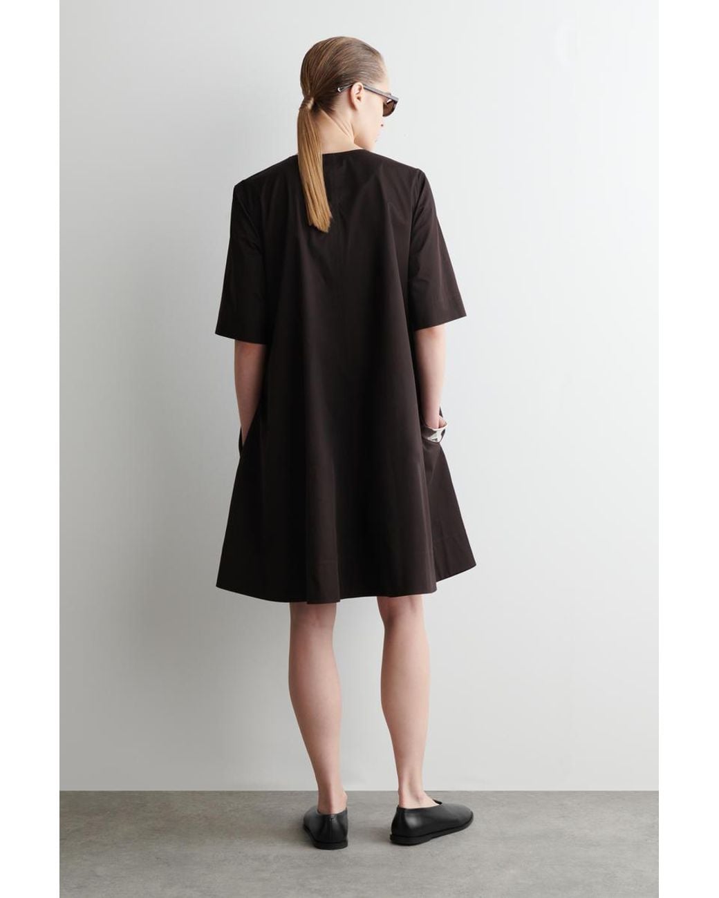 COS Pleated Zip-Up Cotton Mini Dress in Black | Lyst COS Pleated Zip-Up Cotton Mini Dress in Black | Lyst
