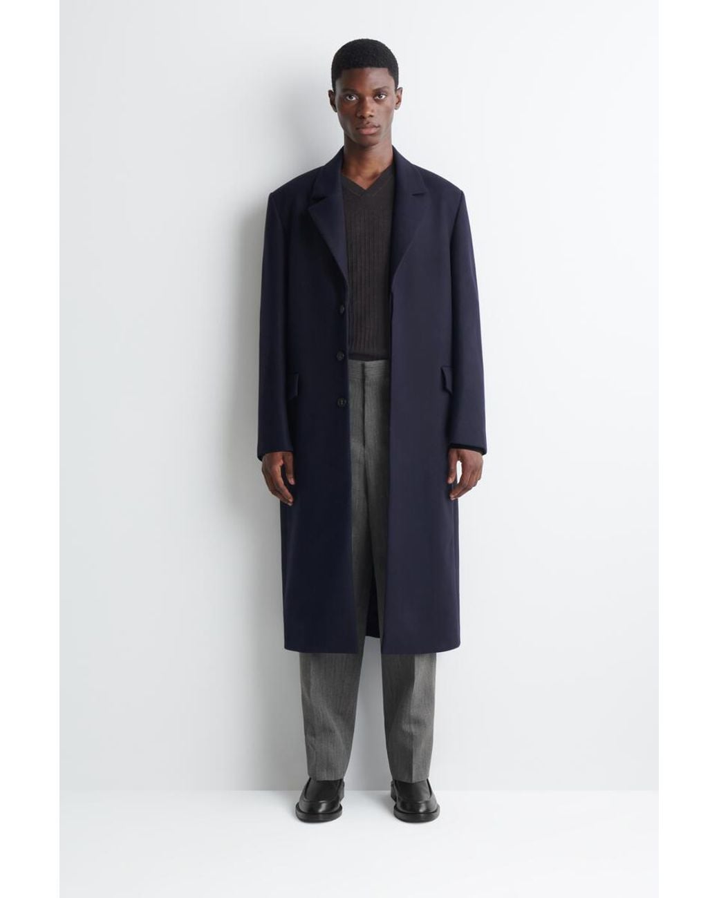 COS Blue Tailored Wool Coat for men