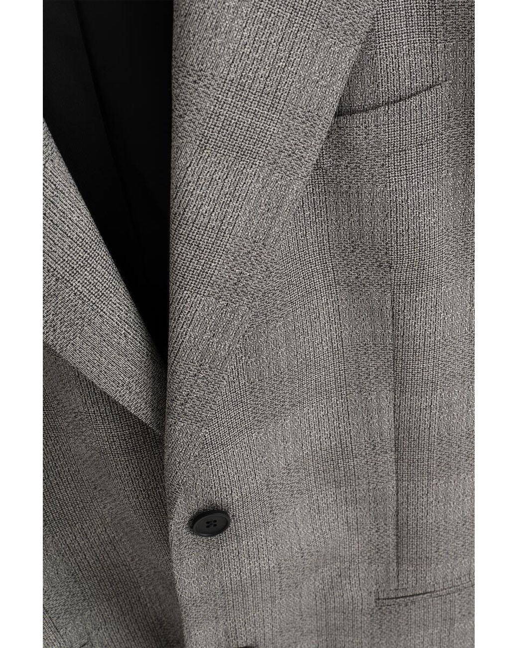 COS Gray Checked Textured-Wool Blazer for men