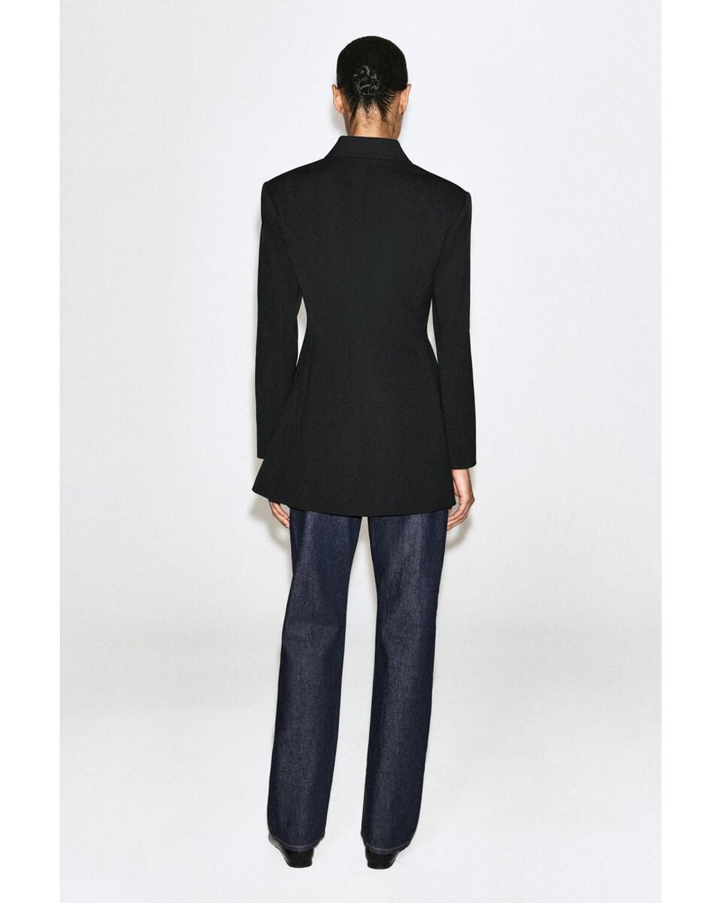 COS Black Double-Breasted Peplum Blazer
