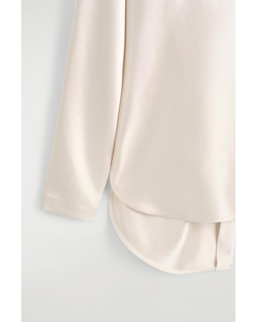 COS White Cowl-Neck Satin Blouse