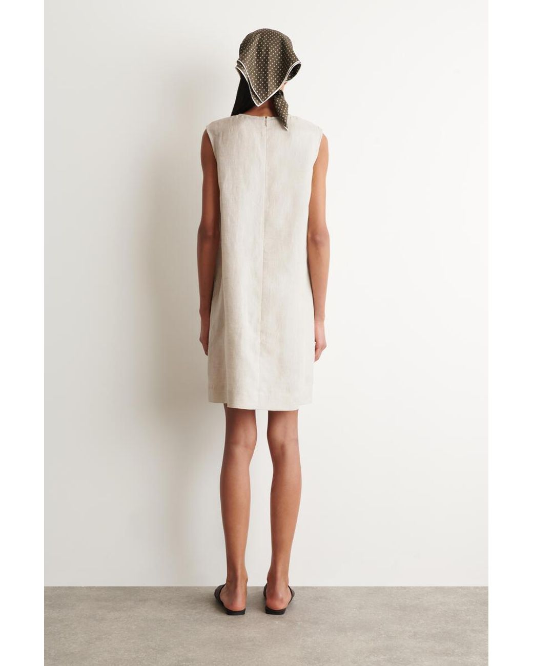COS Natural Linen Mini Shift Dress