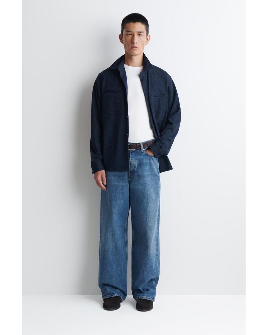 COS Blue Relaxed Jersey Overshirt for men