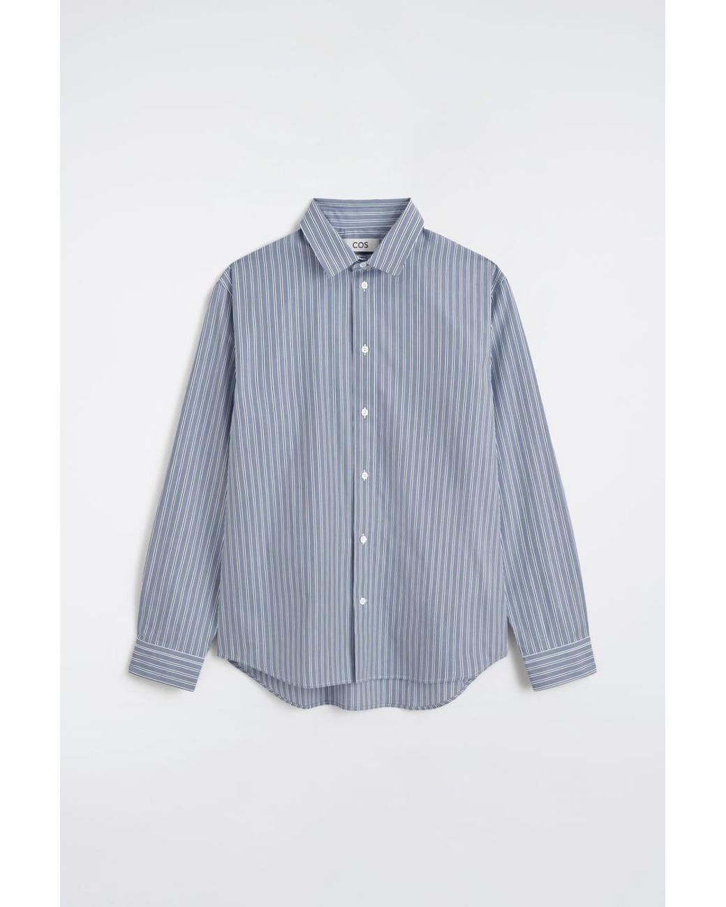 COS Blue Relaxed Striped Cotton Shirt for men