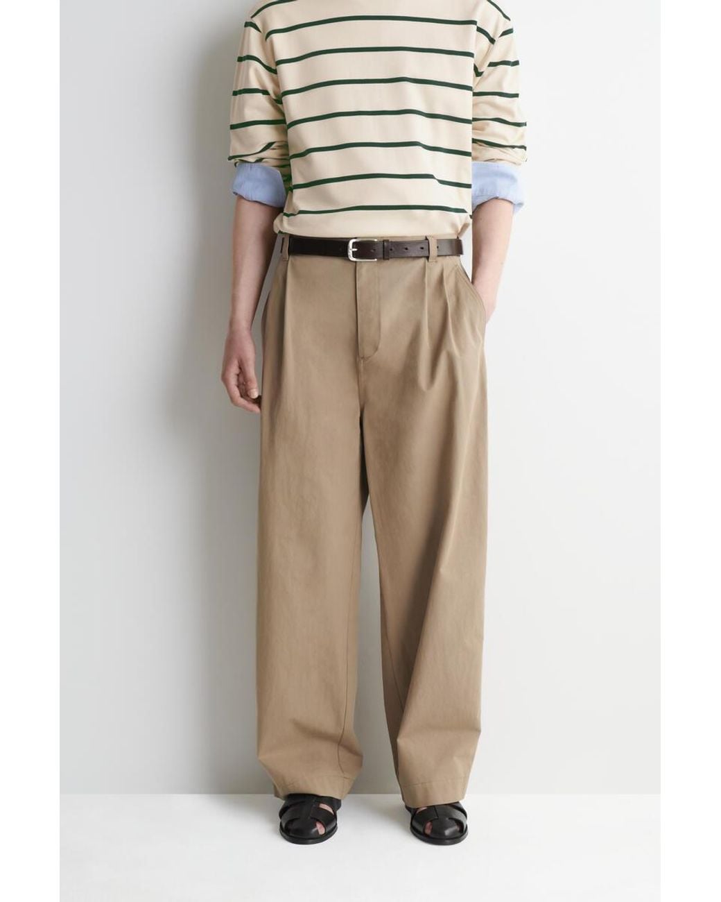 COS Natural Cotton Relaxed-Fit Barrel-Leg Utility Pants for men