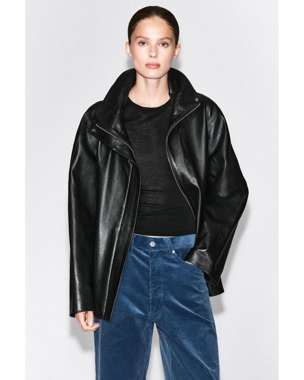COS Blue Facade Corduroy Straight-Leg Jeans