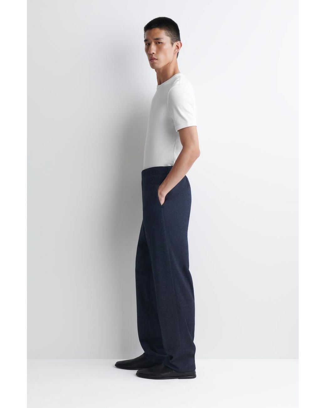 COS Blue Jersey Relaxed-Fit Straight-Leg Pants for men