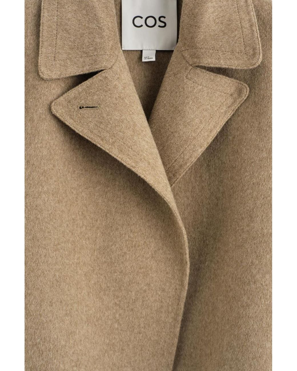 COS Natural Oversized Cropped Double-Faced Wool Jacket