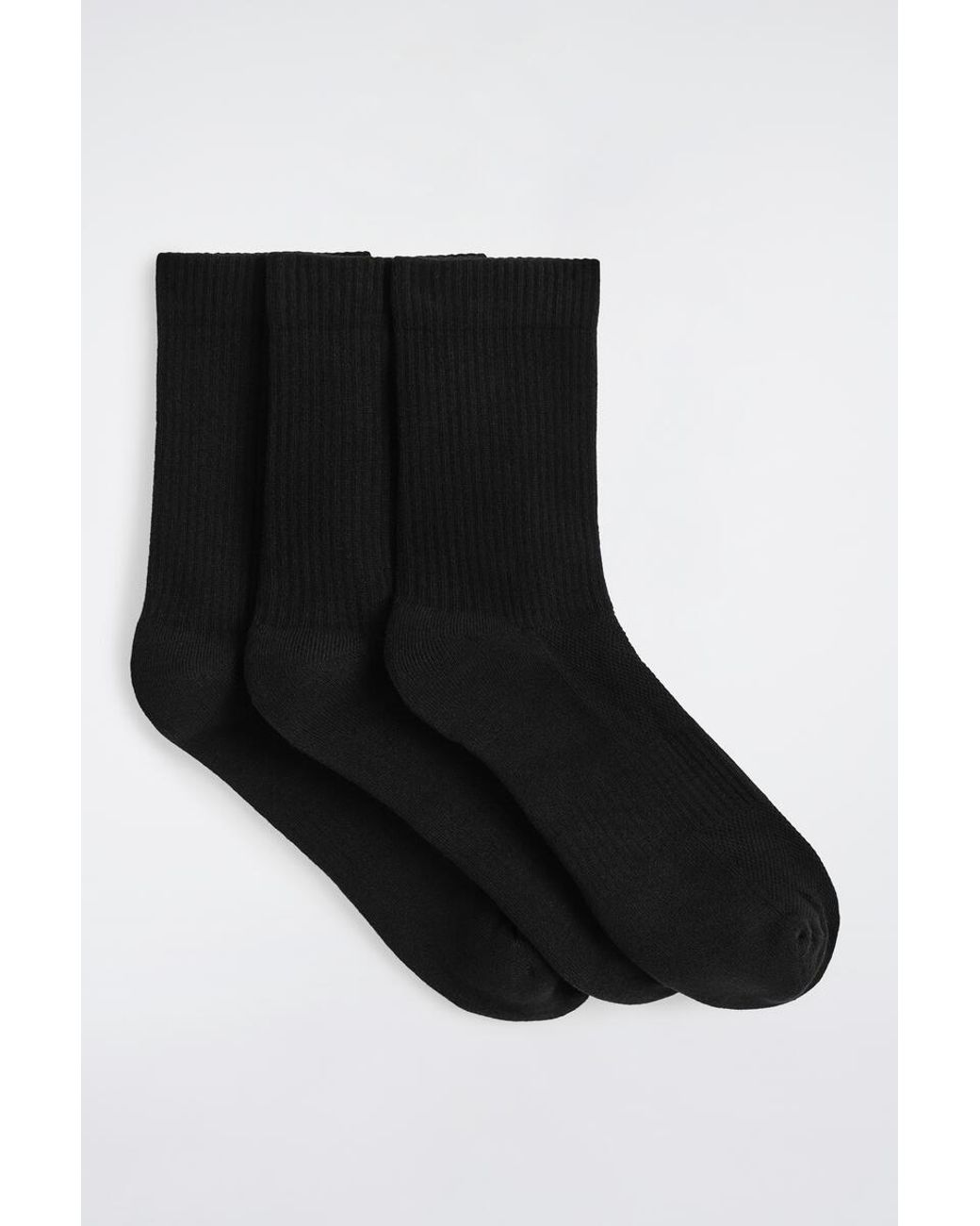 COS Black 3-pack Ribbed Sport Socks for men