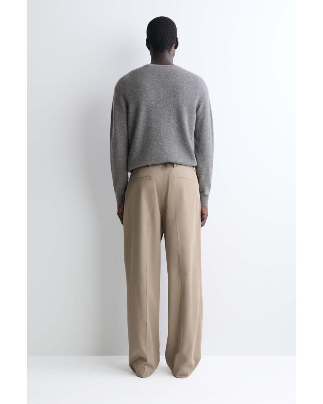COS Natural Pleated Cotton Relaxed-Fit Wide-Leg Pants for men