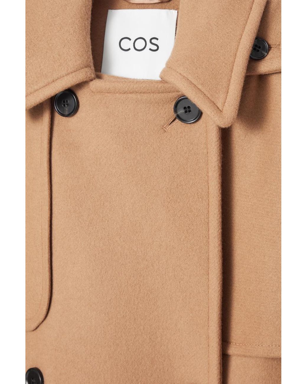 COS Hooded Wool Duffle Coat in Natural | Lyst