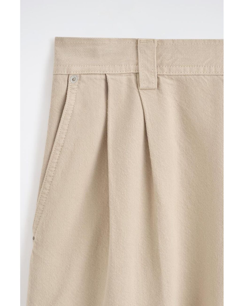 COS Natural Pleated Denim Relaxed-Fit Barrel-Leg Trousers for men