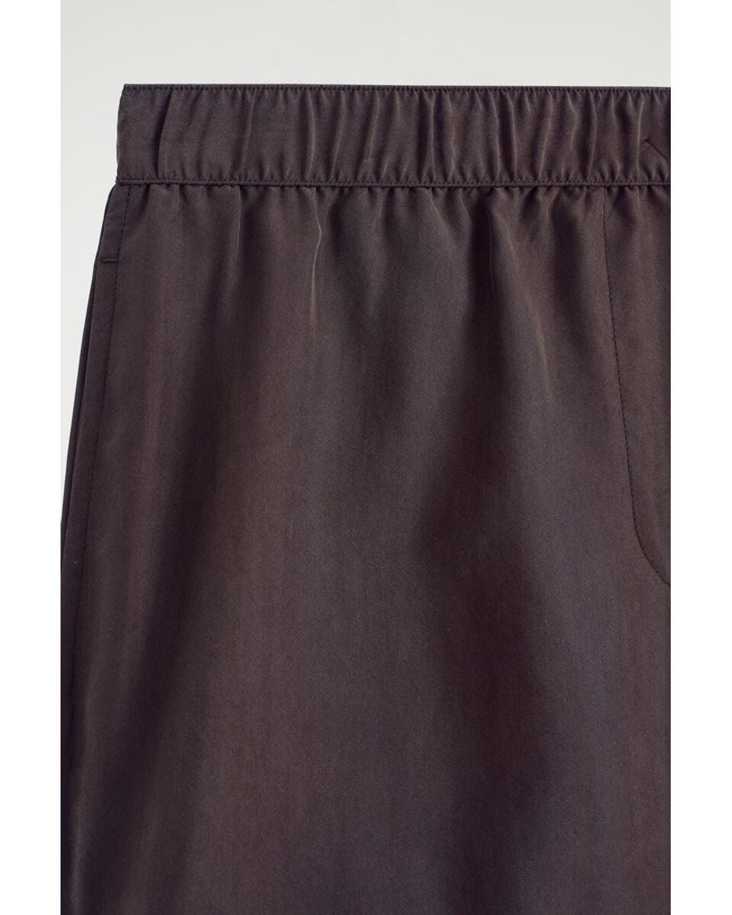 COS Purple Silk Elasticized Shorts