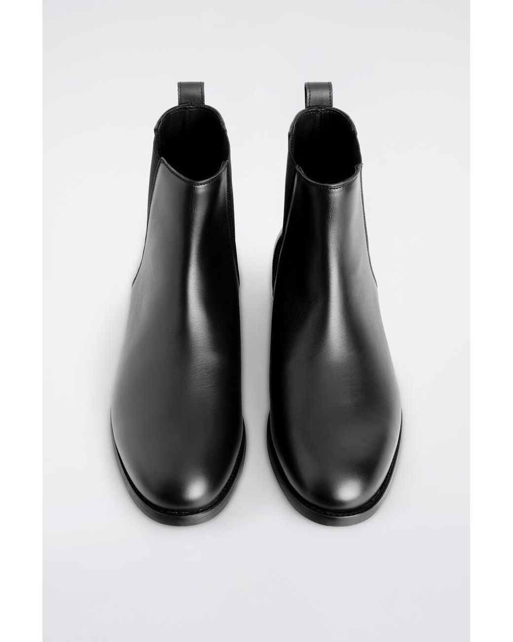 COS White Leather Chelsea Boots for men