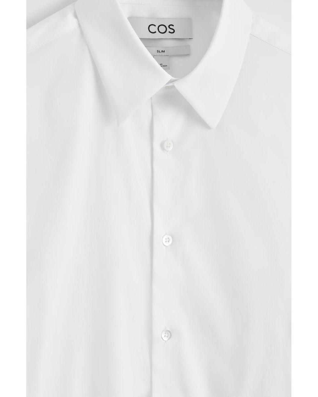 COS White Slim Tailored Cotton-Poplin Shirt for men