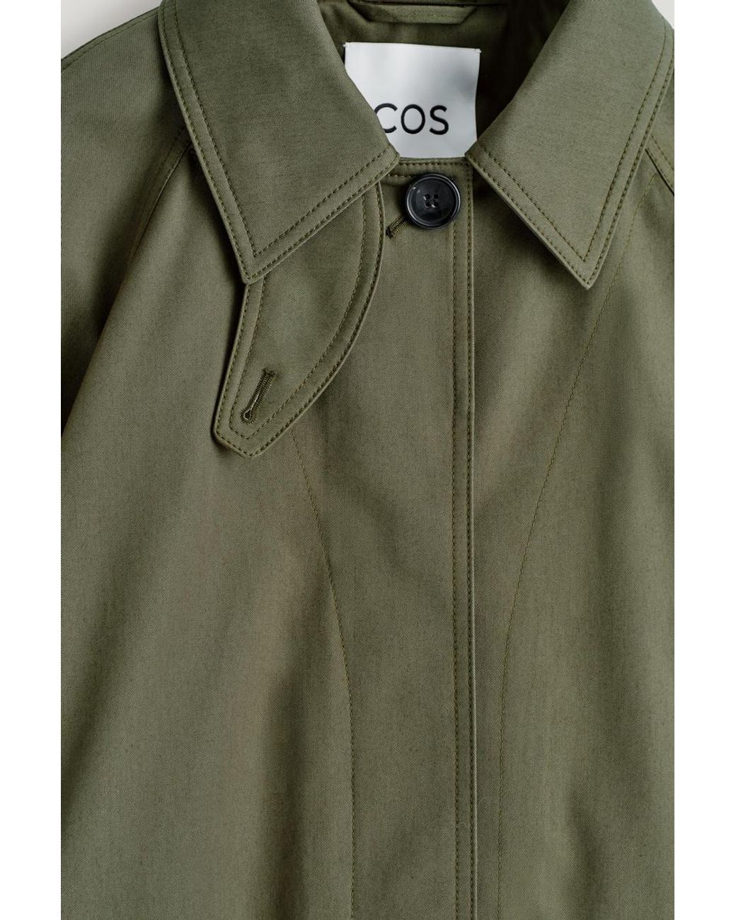 COS Green A-Line Cotton-Twill Jacket