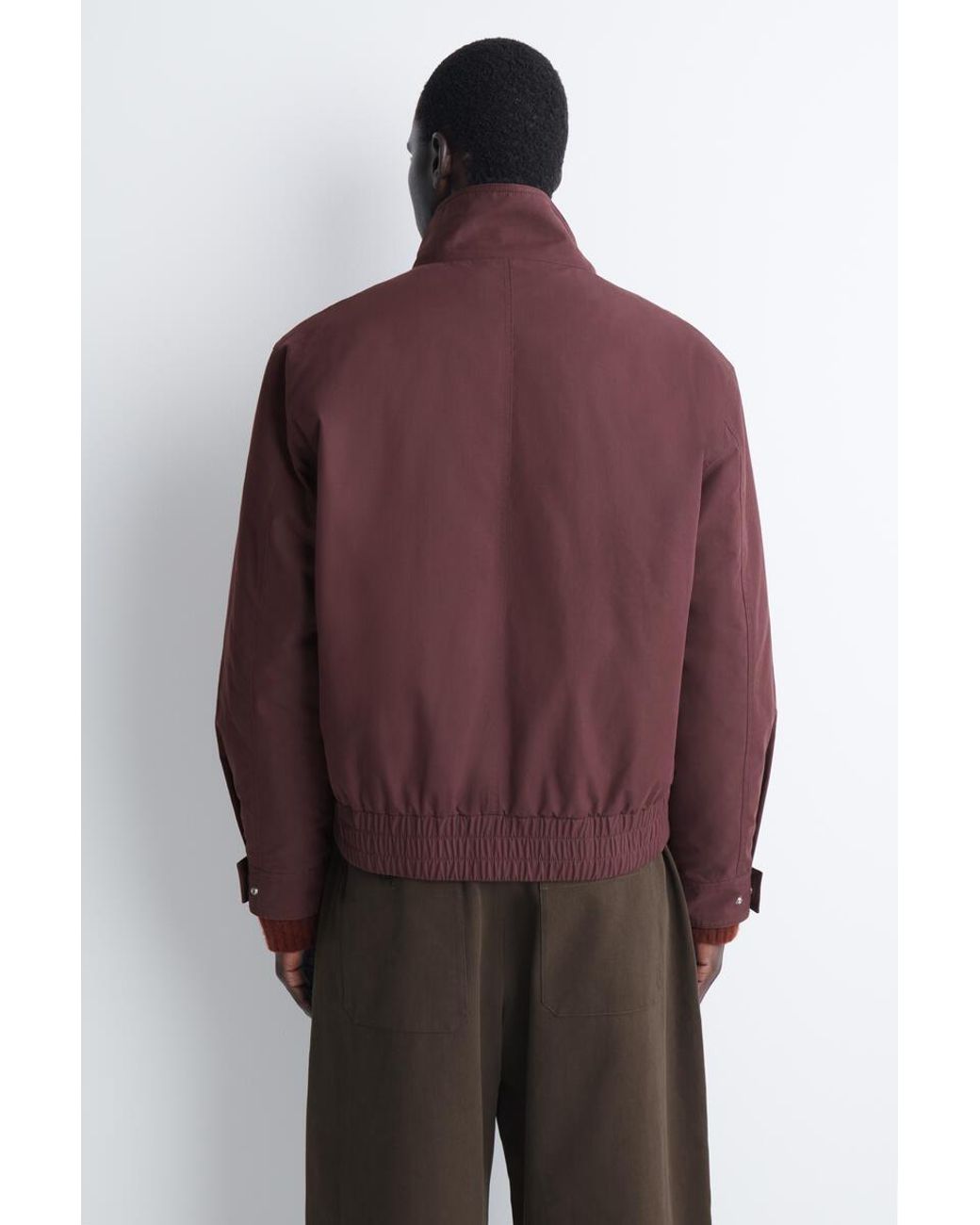 COS Red Padded Funnel-Neck Bomber Jacket for men