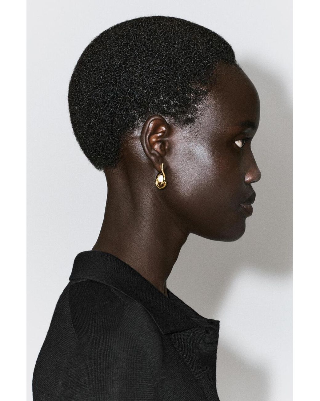 COS Metallic Sculptural Pearl Earrings