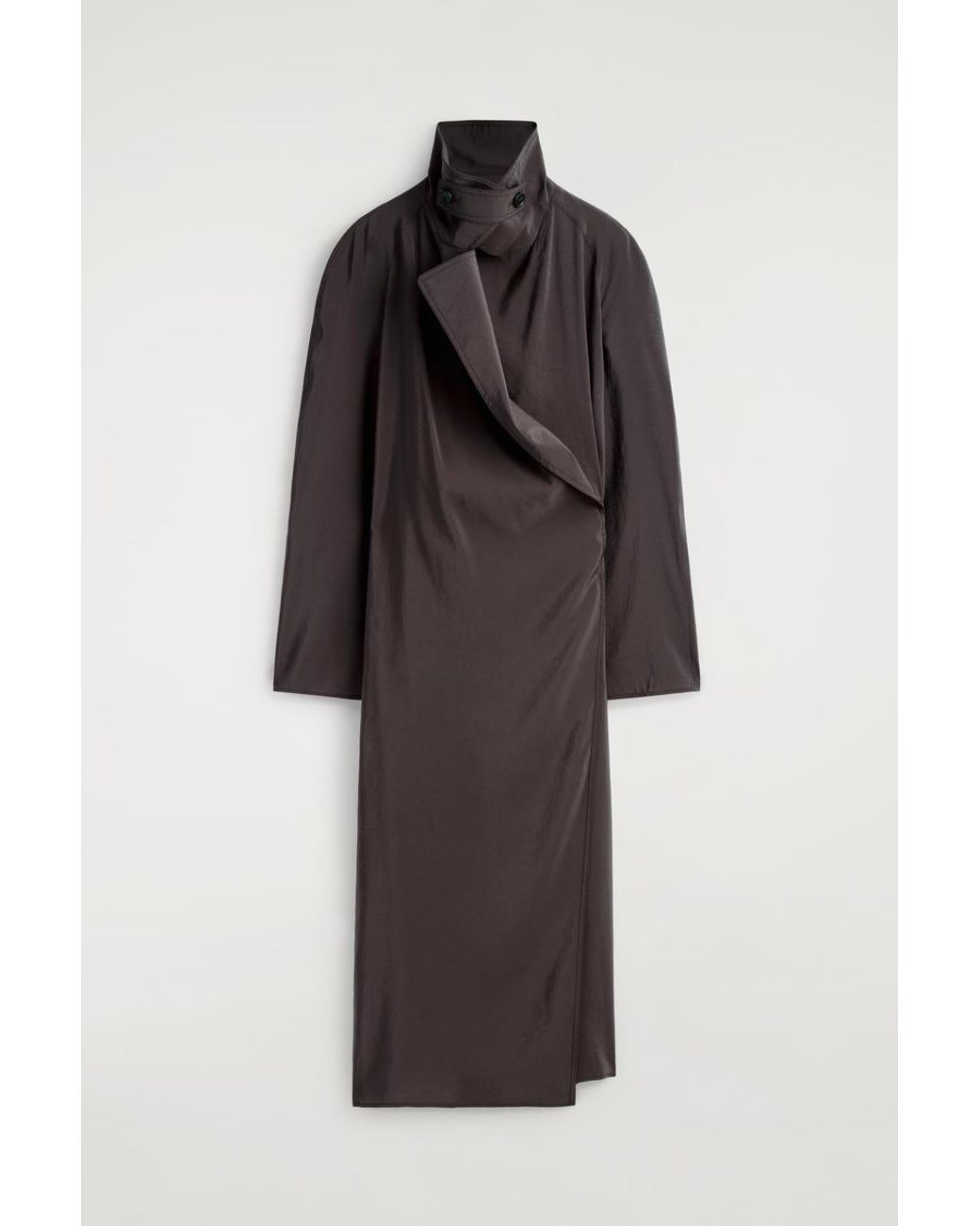 COS Brown Utility Trench-Style Midi Dress