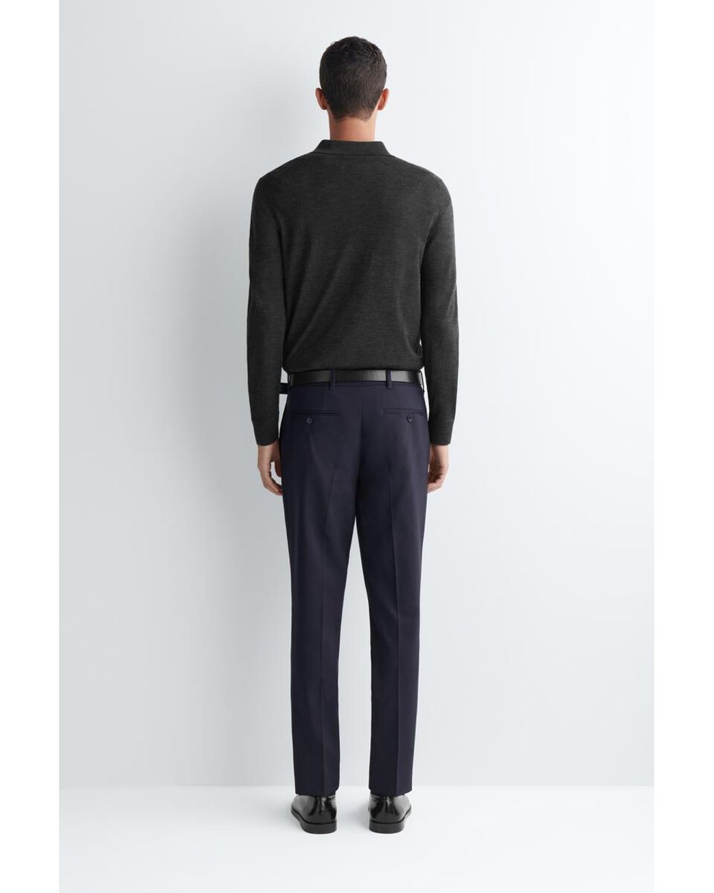 COS Blue Wool Slim-Fit Straight-Leg Trousers for men