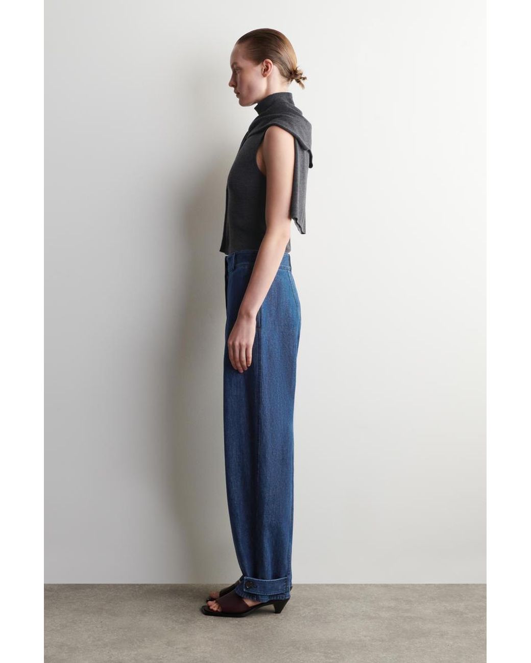 COS Blue Denim Tulip Trousers