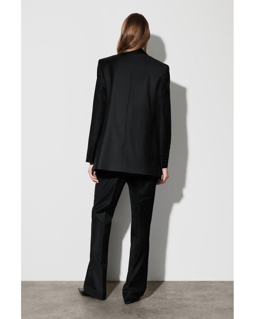 COS Black Wool-Satin Tuxedo Blazer