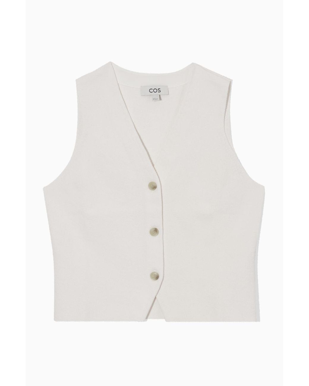 COS Knitted Waistcoat in White Lyst
