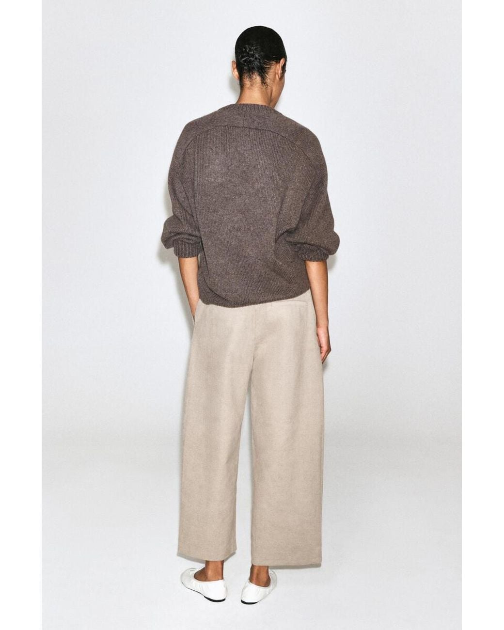 COS Natural Corduroy Barrel-Leg Pants