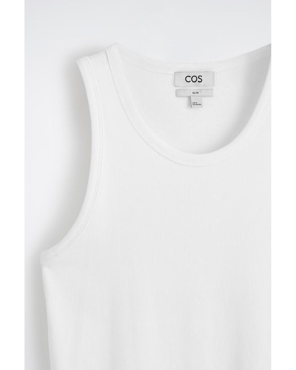 COS White Slim Ribbed Cotton Tank Top for men