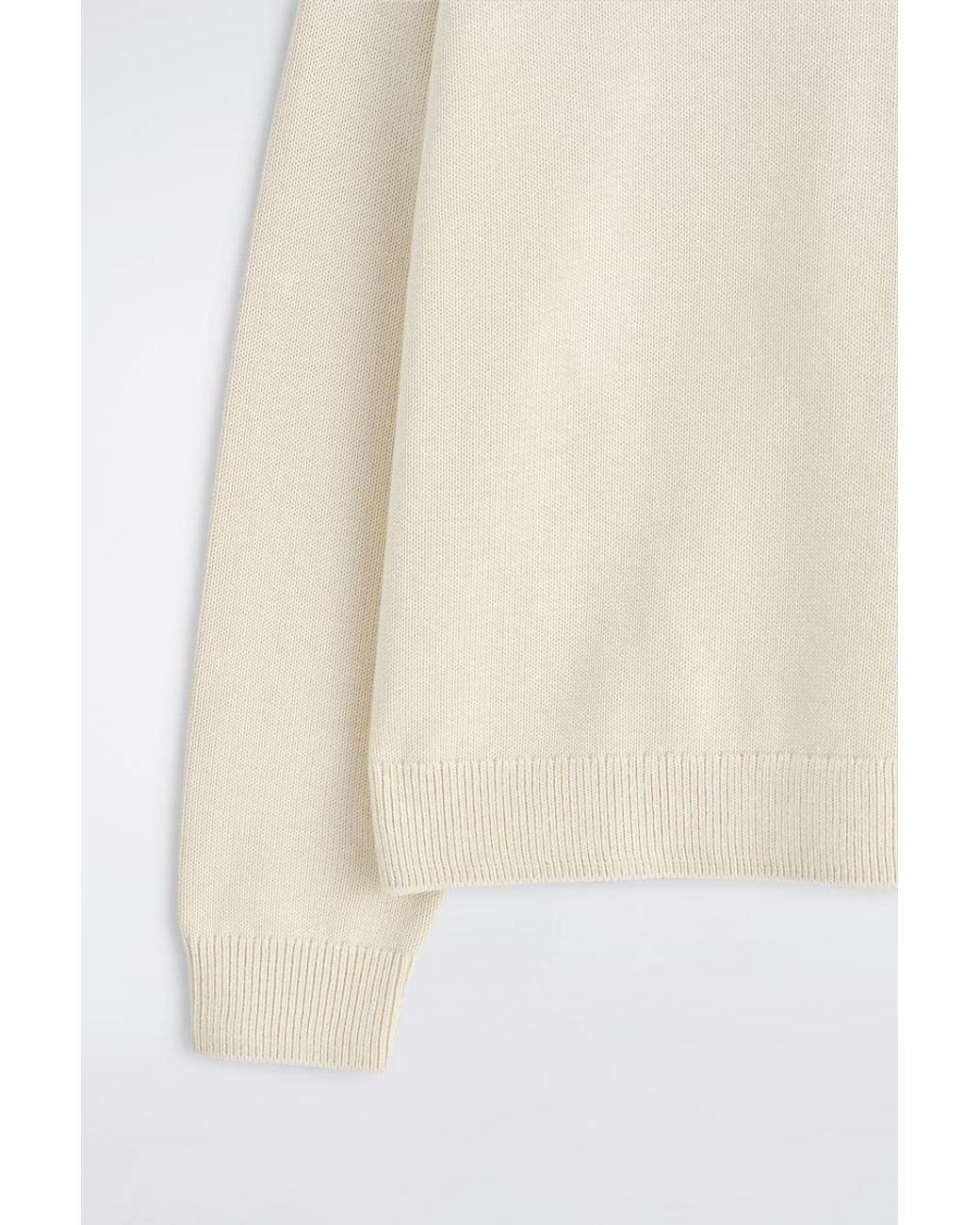 COS White Knitted Cotton Crew-Neck Jumper for men