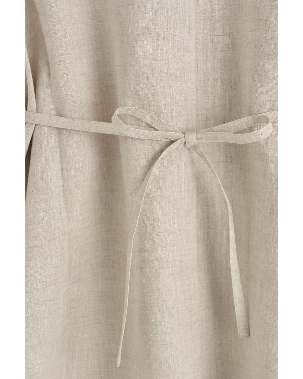 COS Natural Buttoned Linen Mini Dress