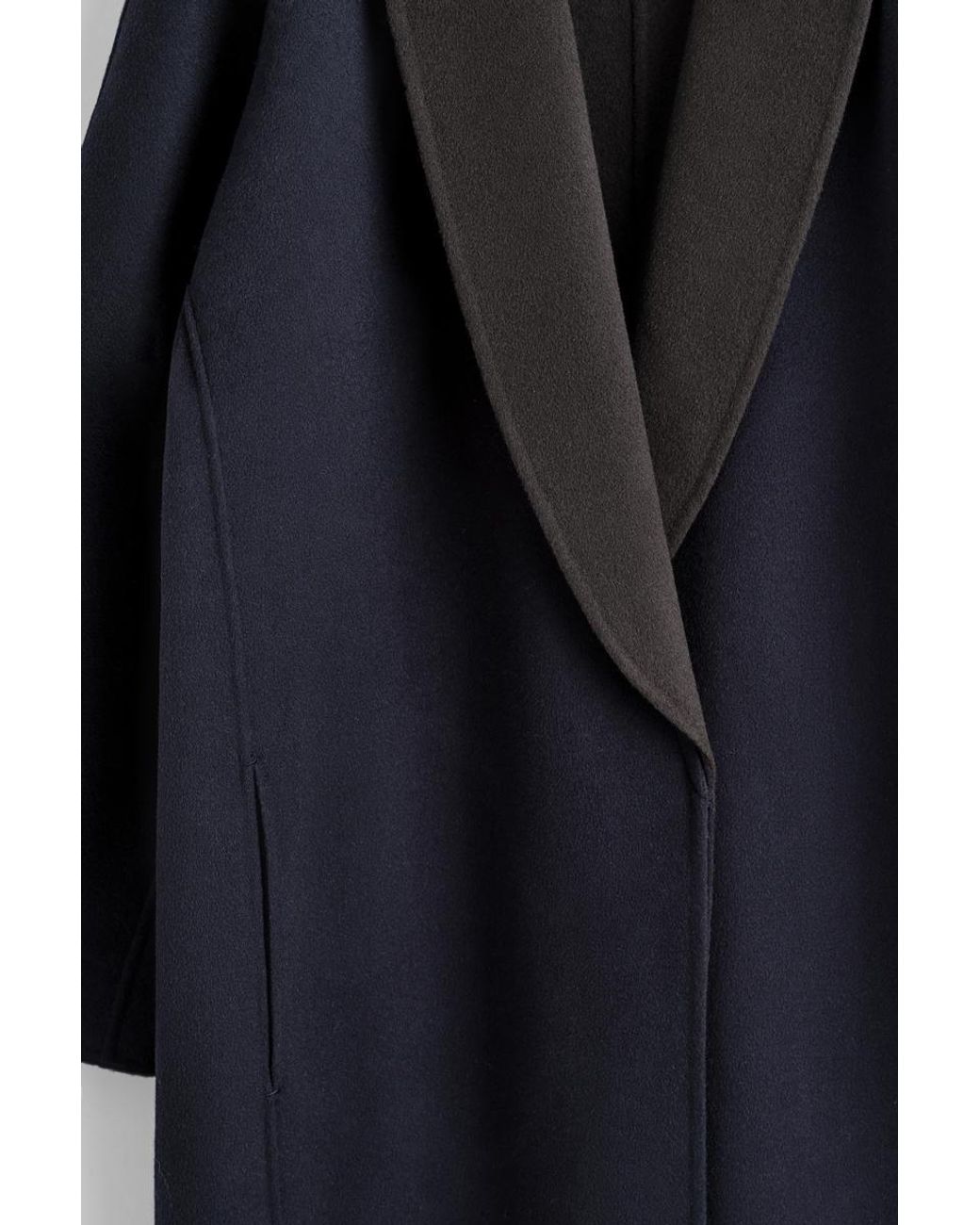 COS Blue Double-Faced Wool Shawl-Collar Coat