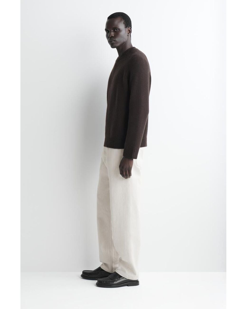 COS Black Chunky Cashmere Sweater for men