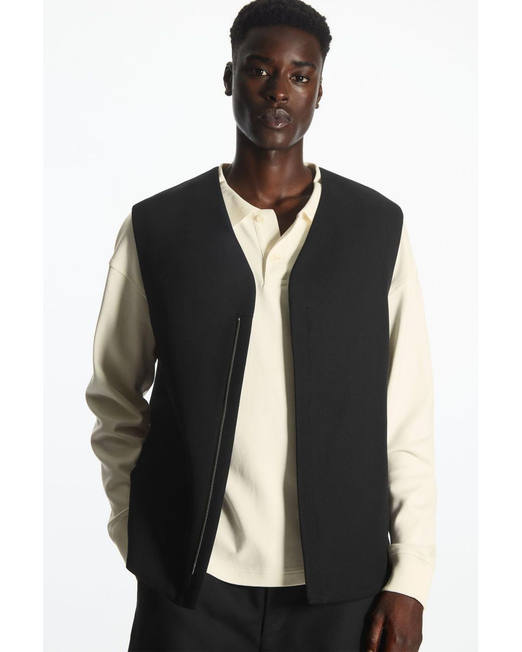 COS Men Clothing Jackets Gilets RELAXED-FIT TWILL LINER VEST 